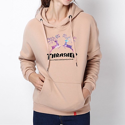 

Women's Hoodie Pullover Black White Pink Cartoon Oversized Hoodie Crew Neck Cotton Cartoon Cute Sport Athleisure Hoodie Top Long Sleeve Breathable Warm Soft Comfortable Everyday Use Causal Exercising