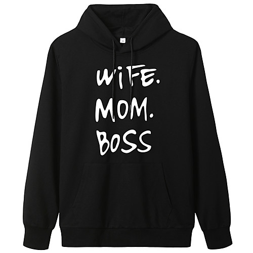 

Women's Pullover Hoodie Sweatshirt Graphic Text Letter Daily Weekend Basic Casual Hoodies Sweatshirts White Black Blue