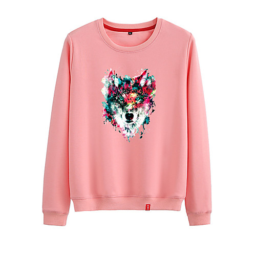 

Women's Sweatshirt Pullover Black White Pink Cartoon Crew Neck Animal Patterned Cartoon Cute Sport Athleisure Sweatshirt Top Long Sleeve Warm Soft Comfortable Everyday Use Causal Exercising General