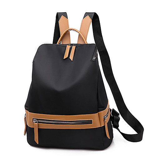 

Women's Oxford Cloth School Bag Rucksack Commuter Backpack Large Capacity Waterproof Zipper Solid Color Sports & Outdoor Daily Backpack Black Red Khaki