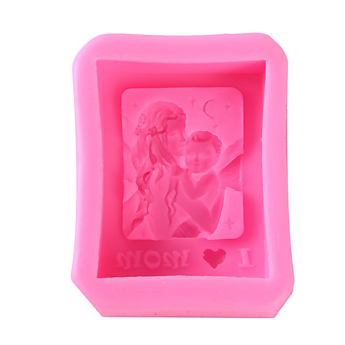 

Creative Kitchen Silicone Mold Mother Holding Child Shape Rectangular Soap Chocolate Cake Molds Cake Decoration Tools