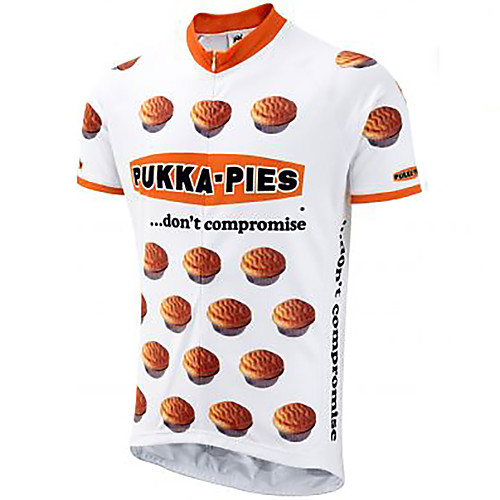 

21Grams Novelty Men's Short Sleeve Cycling Jersey - OrangeWhite Bike Jersey Top Breathable Quick Dry Moisture Wicking Sports Terylene Mountain Bike MTB Road Bike Cycling Clothing Apparel / Race Fit