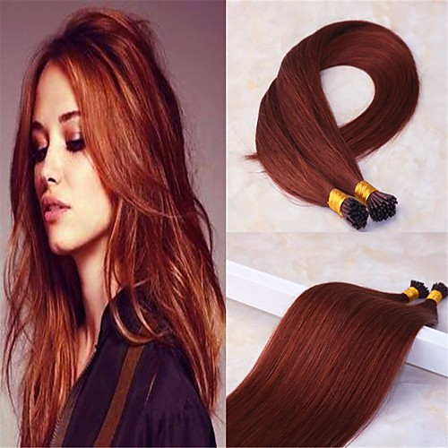 

Fusion / I Tip Hair Extensions Virgin Human Hair Remy Human Hair Human Hair Stick Tip Hair Extensions 50 pcs 50 g Pack Straight Black / Blonde 16-24 inch Hair Extensions