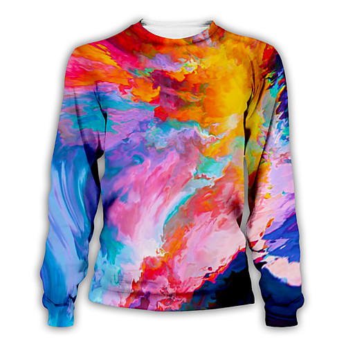 

Men's Pullover Sweatshirt Graphic Daily Weekend Party Casual Hoodies Sweatshirts Rainbow