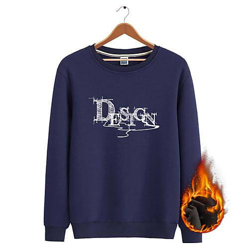 

Men's Sweatshirt Pullover Black White Blue Artistic Style Crew Neck Fleece Letter Printed Cool Sport Athleisure Sweatshirt Top Long Sleeve Warm Soft Comfortable Everyday Use Causal Exercising General