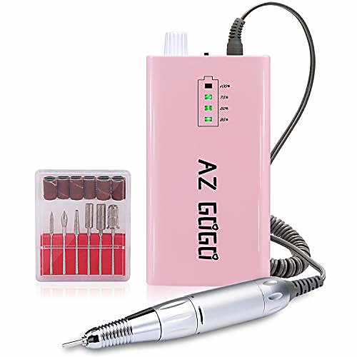 

30000rpm portable nail drill machine, professional rechargeable electric efile nail drill for acrylic nails, manicure/pedicure, polishing, cuticle - salon or home use%uff08pink%uff09