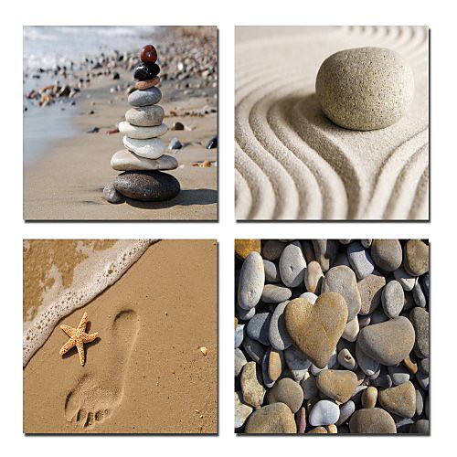 

giclee canvas prints wall art romantic beach theme zen stone pictures paintings for living room kitchen home decor large modern 4 panels stretched and framed seascape sea beach artwork l