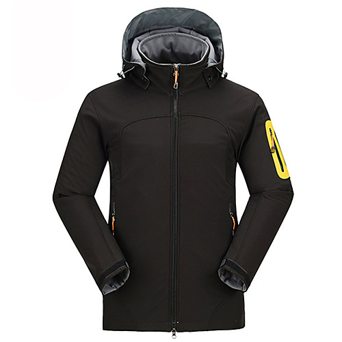 

Men's Hiking Jacket Softshell Jacket Winter Outdoor Patchwork Waterproof Windproof Fleece Lining Breathable Jacket Top Softshell Hunting Fishing Camping / Hiking / Caving Black Army Green Burgundy