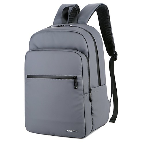 

Men's Oxford Cloth Special Material School Bag Commuter Backpack Large Capacity Waterproof Zipper Solid Color Sports & Outdoor Daily Backpack Black Gray