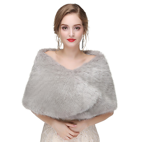 

Sleeveless Shawls Faux Fur Wedding / Party / Evening Women's Wrap With Solid