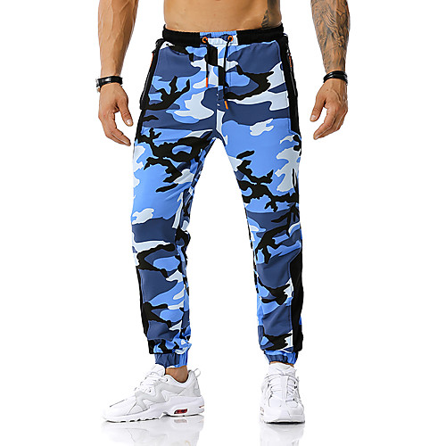 

Men's Loose Sweatpants Pants Camouflage Full Length Blue Army Green Gray / Spring / Fall