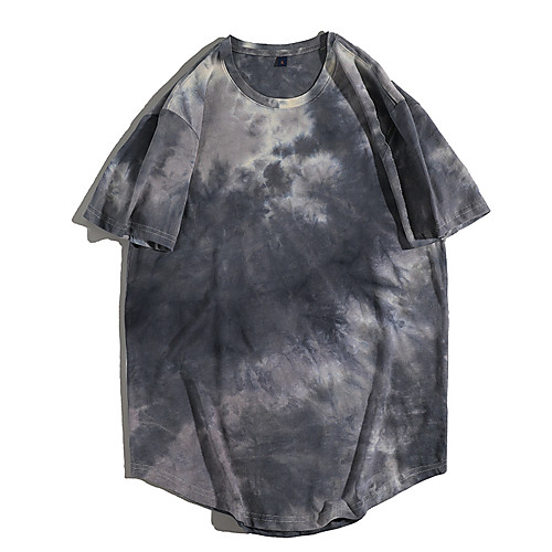 

Men's Tee / T-shirt Black Tie Dye Crew Neck Tie Dye Cool Sport Athleisure T Shirt Top Short Sleeves Warm Soft Comfortable Everyday Use Exercising General Use