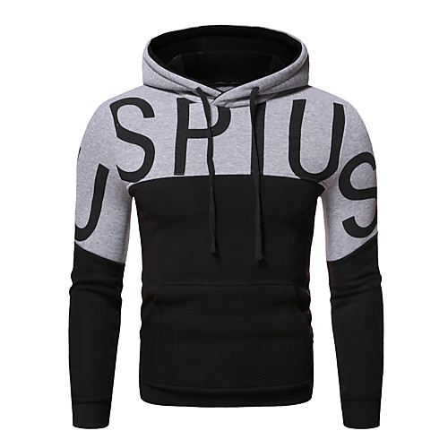 

Men's Pullover Hoodie Sweatshirt Graphic Text Letter Monograms Daily Other Prints Basic Hoodies Sweatshirts White Black