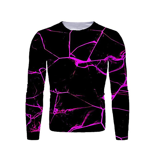 

Men's T shirt Graphic Print Long Sleeve Daily Tops Basic Black