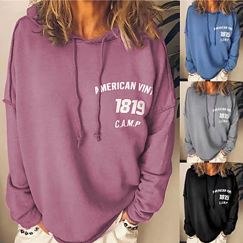 

Women's Hoodie Pullover Oversized Minimalist Hoodie Cute Letter Printed Sport Athleisure Hoodie Top Long Sleeve Warm Soft Oversized Comfortable Plus Size Everyday Use Causal Exercising General Use