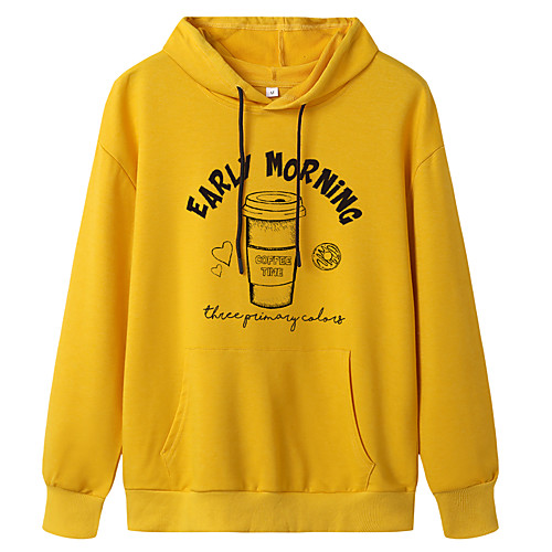 

Women's Pullover Hoodie Sweatshirt Graphic Daily Weekend Basic Casual Hoodies Sweatshirts White Blue Yellow