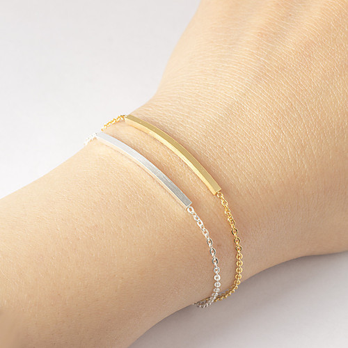 

Personalized Customized Bracelet Stainless Steel Geometric Golden Silver