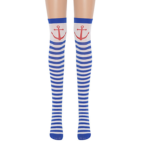 

Witch Cosplay Costume Socks / Long Stockings Adults' Women's Cosplay Halloween Halloween Festival / Holiday Nylon Fiber Blue Women's Easy Carnival Costumes