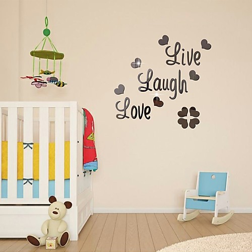 

Live Every Moment,Laugh Every Day,Love Beyond Words,Wall Sticker Motivational Acrylic Mirror Wall Decals,Family Inspirational Wall Stickers Quotes 5656cm