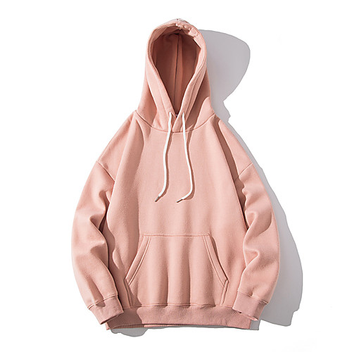 

Men's Women's Pullover Hoodie Sweatshirt Solid Colored Plain Hooded non-printing Casual Hoodies Sweatshirts Black Yellow Blushing Pink