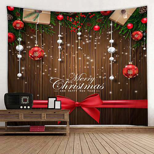 

Christmas Weihnachten Santa Claus Wall Tapestry Art Decor Blanket Curtain Picnic Tablecloth Hanging Home Bedroom Living Room Dorm Decoration Christmas Tree Gift Wooden Board Polyester