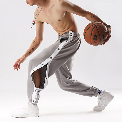 

Men's Sweatpants Track Pants Bottoms Fitness Basketball Running Breathable Quick Dry Soft Sport Stripes Black Grey / Stretchy