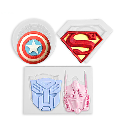 

Set of 3 Hero Chocolate Biscuit Cake Fondant Silicone Mold