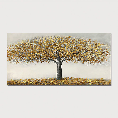 

Oil Painting Hand Painted Horizontal Abstract Floral / Botanical Modern Stretched Canvas