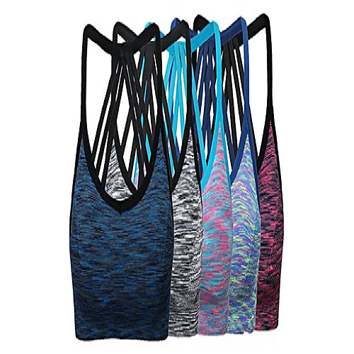 

women's wire free padded sports bra racerback yoga bras pack of 5 s