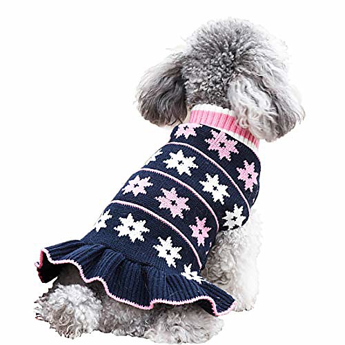 

dog sweater dress turtleneck dog sweater with leash hole knit pullover warm for winter