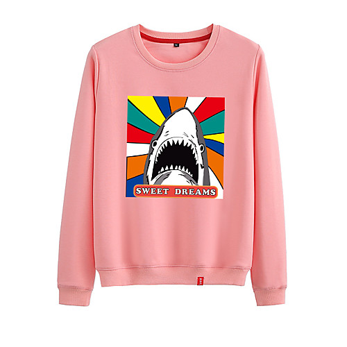 

Women's Sweatshirt Pullover Black White Pink Cartoon Crew Neck Cartoon Animal Patterned Cute Sport Athleisure Sweatshirt Top Long Sleeve Warm Soft Comfortable Everyday Use Causal Exercising General