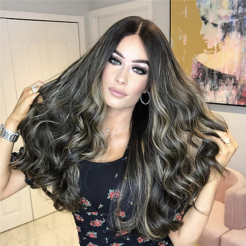 

Synthetic Wig Body Wave Middle Part Wig Long Very Long Light Brown Synthetic Hair 65 inch Women's Party Highlighted / Balayage Hair Middle Part Brown