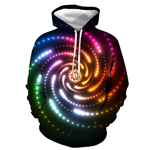 

Men's Pullover Hoodie Sweatshirt Graphic Hooded Daily Going out 3D Print Basic Casual Hoodies Sweatshirts Long Sleeve Rainbow