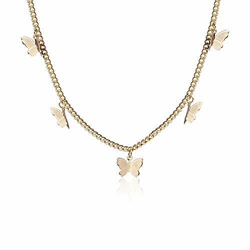 

gold butterfly necklace for women ladies girls gift her jewelry butterfly choker(gold)