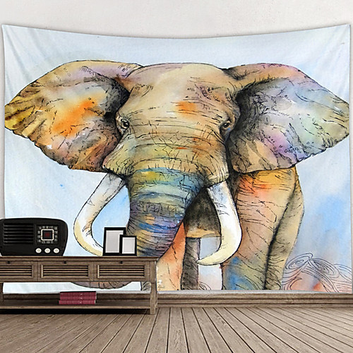 

oil painting style mandala wall tapestry art decor blanket curtain hanging home bedroom living room decoration elephant peacock animal Indian