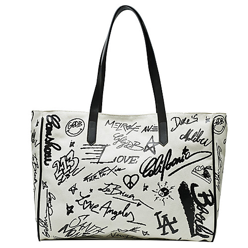 

Women's Bags Polyester Canvas Tote Daily Date 2021 Tote Handbags Black Beige