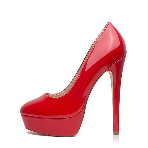 

Women's Heels Stiletto Heel Round Toe Sexy Wedding Party & Evening Walking Shoes PU Solid Colored Almond White Black