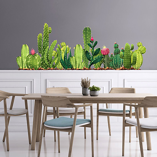 

WallDecals Decor Vinyl DIY Green Cactus Wall Stickers Removable Waterproof Wallpaper Decals Art Easy Peel & Stick for Kids Room Living Room BedroomStick for Kids Room Living Room Bedroom 3090CM
