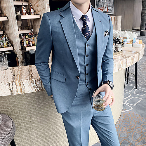 

Tuxedos Tailored Fit Notch Single Breasted One-button Polyester Solid Color / Classic