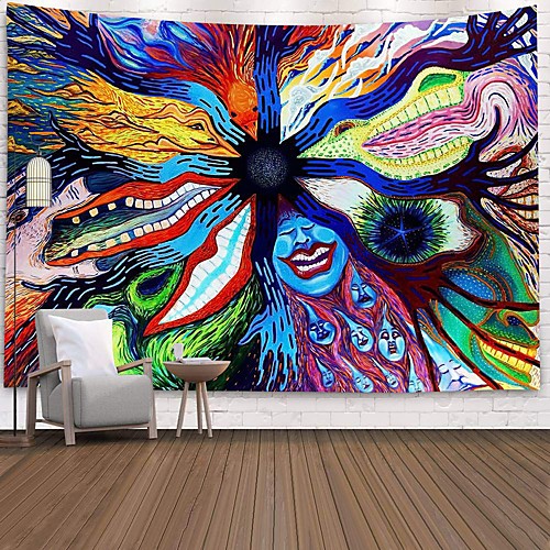

Wall Tapestry Art Decor Blanket Curtain Picnic Tablecloth Hanging Home Bedroom Living Room Dorm Decoration Polyester Print Colorful Cartoon Character Abstract
