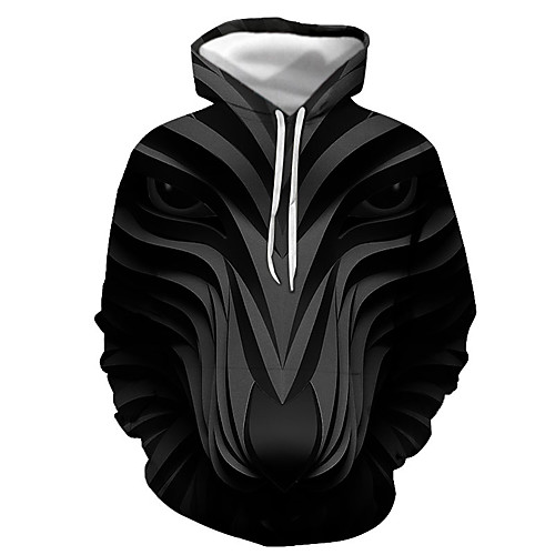 

Men's Daily Pullover Hoodie Sweatshirt Graphic Animal Hooded Casual Basic Hoodies Sweatshirts Long Sleeve Black