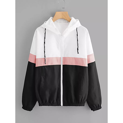 

Women's Long Sleeve Windbreaker Running Skin Jacket Full Zip Outerwear Coat Top Athletic Athleisure Lightweight Windproof Breathable Fitness Gym Workout Performance Running Jogging Sportswear Normal