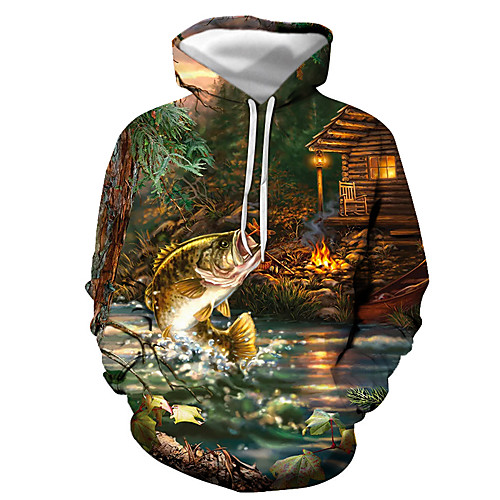 

Men's Unisex Pullover Hoodie Sweatshirt Graphic Animal Daily Going out 3D Print Basic Casual Hoodies Sweatshirts Blue Red Green