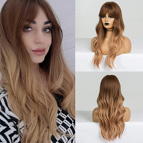 

Synthetic Wig Ombre Cosplay Wig Wavy Body Wave Middle Part Side Part Wig Very Long Dark Brown Ombre Brown Yellow Synthetic Hair 28 inch Women's Cosplay Party Color Gradient Brown Ombre BLONDE UNICORN