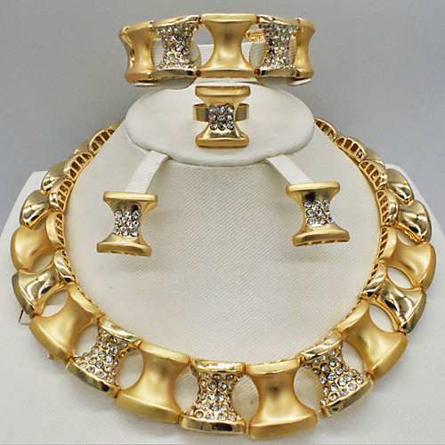 

Women's Clear Synthetic Diamond Bridal Jewelry Sets Simple Basic Elegant Earrings Jewelry Light Yellow / Dark Yellow / Yellow For Wedding Engagement 1 set