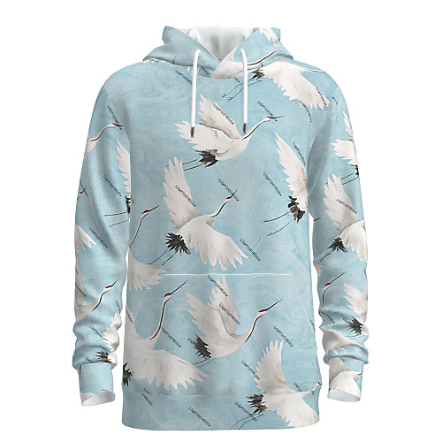 

Men's Weekend Pullover Hoodie Sweatshirt Animal Patterned Graphic Tribal Oversized Hooded Casual Streetwear Hoodies Sweatshirts Long Sleeve White Blue
