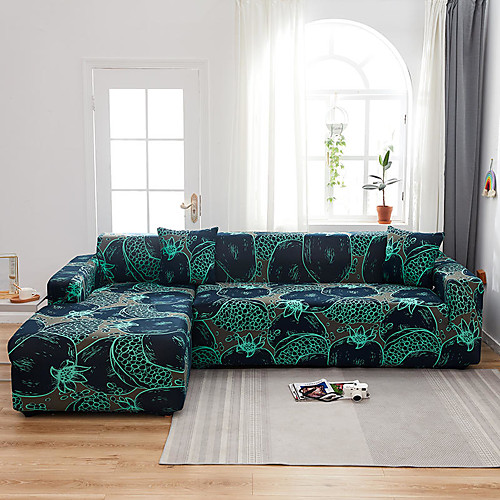 

Stretch Slipcover Sofa Cover Couch Cover Floral Printed Sofa Cover Stretch Couch Cover Sofa Slipcovers for 1~4 Cushion Couch with One Free Pillow Case