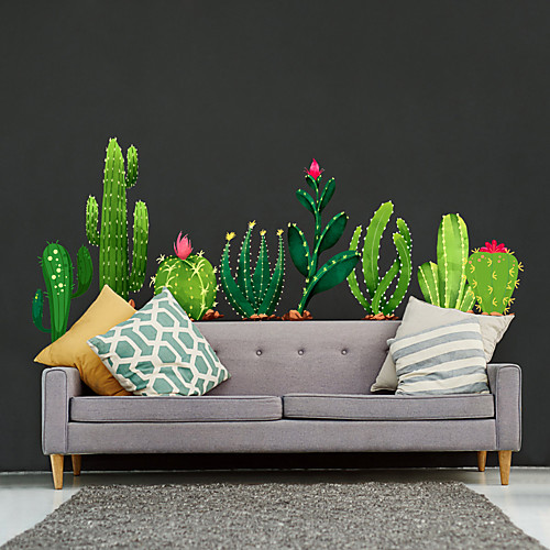 

WallDecals Decor Vinyl DIY Cactus Wall Stickers Removable Waterproof Wallpaper Decals Art Easy Peel & Stick for Kids Room Living Room Bedroom 3090CM