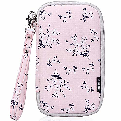 

passport holder document organizer bag, travel wallet with credit card holder, floral pink