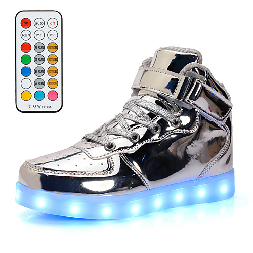 

Men's Sneakers Casual USB Charging Daily Walking Shoes Leather Remote Control Black Gold Dark Blue Fall Winter